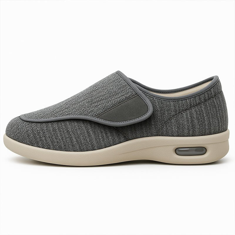 Comfortable Elastic Wide Fit Shoes - Dark Gray - VibreMode