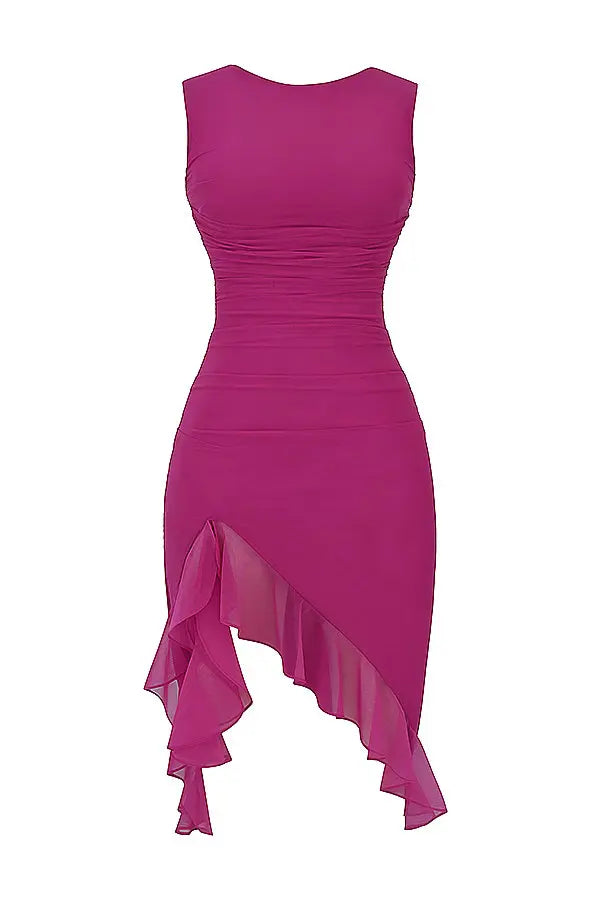 Women's Ruffle Midi Dress Elegant Floral