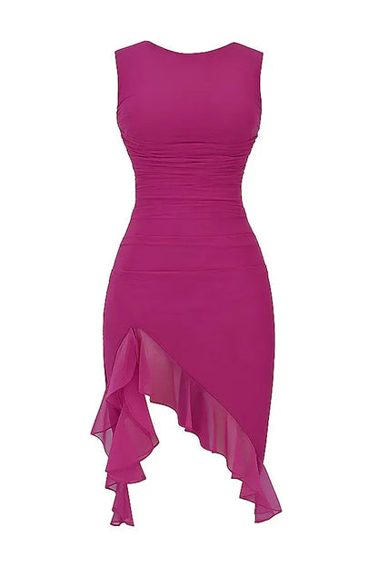 Women's Ruffle Midi Dress Elegant Floral