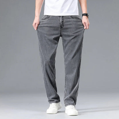 Men's Straight Leg Jeans Relaxed Fit Dark Blue - VibreMode