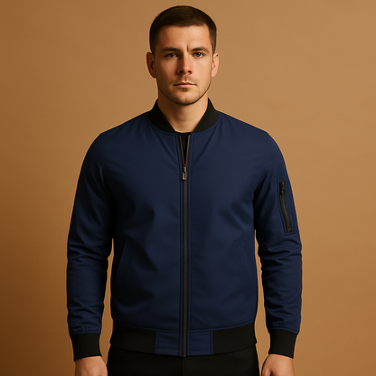 Men's Vintage Zip Up Bomber Jacket - VibreMode