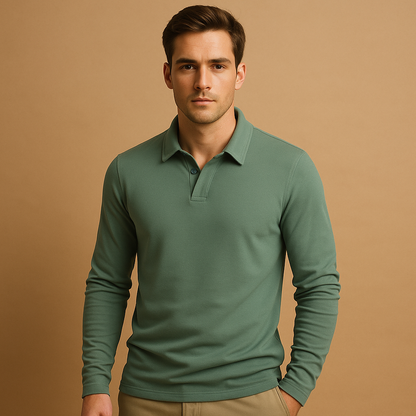 Classic cotton polo shirt for men with a breathable comfortable fit and timeless design, ideal for casual outfits, warm days, and semi-formal occasions.