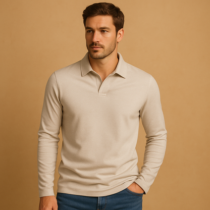 Classic cotton polo shirt for men with a breathable comfortable fit and timeless design, ideal for casual outfits, warm days, and semi-formal occasions.