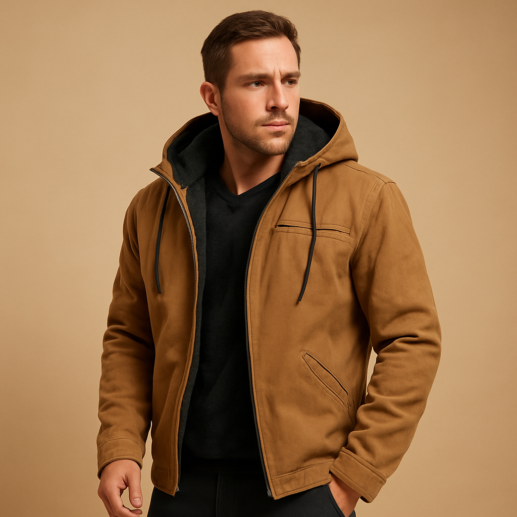 Comfortable Men's Fleece Hoodie Jacket - VibreMode