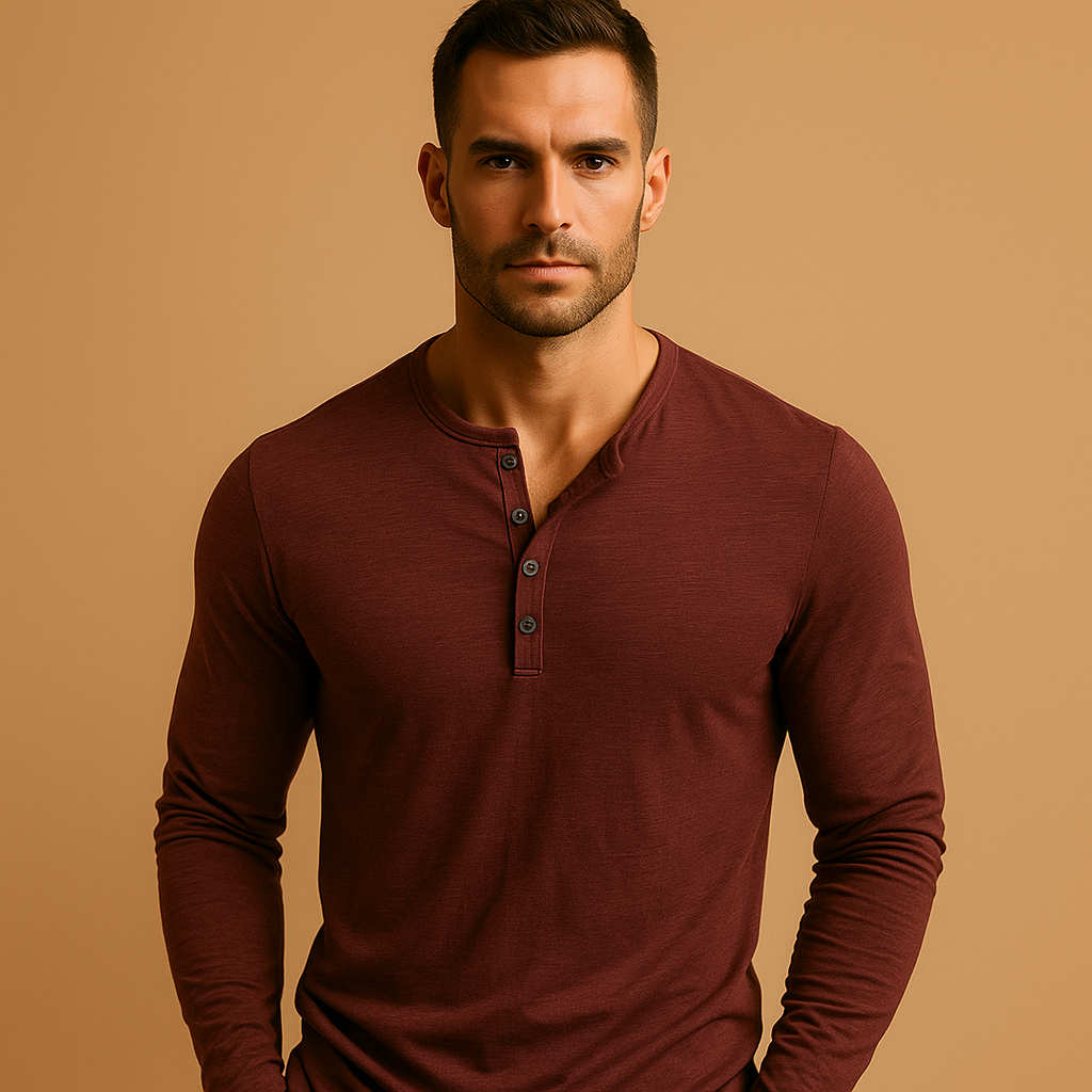Classic long sleeve button-up shirt for men with a comfortable straight fit and timeless design, ideal for work, casual outfits, and everyday wear.