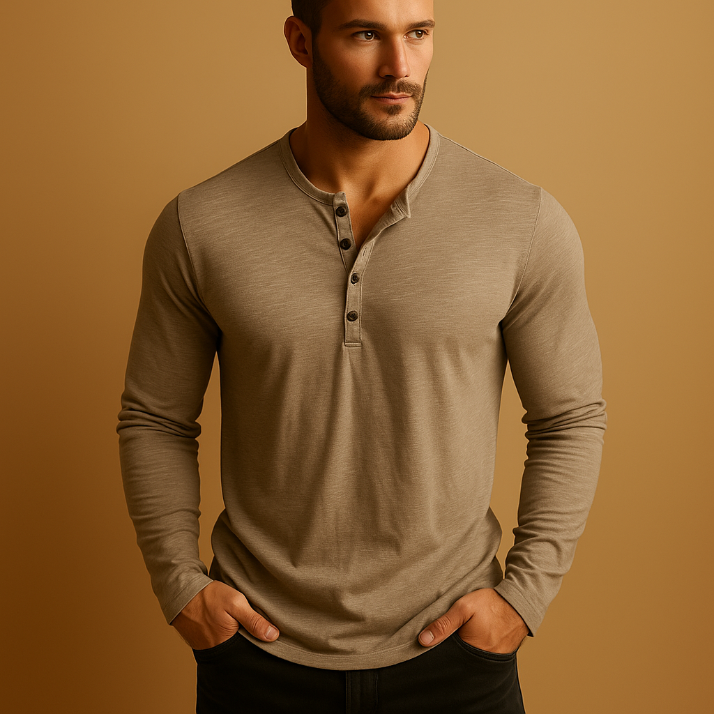 Classic long sleeve button-up shirt for men with a comfortable straight fit and timeless design, ideal for work, casual outfits, and everyday wear.