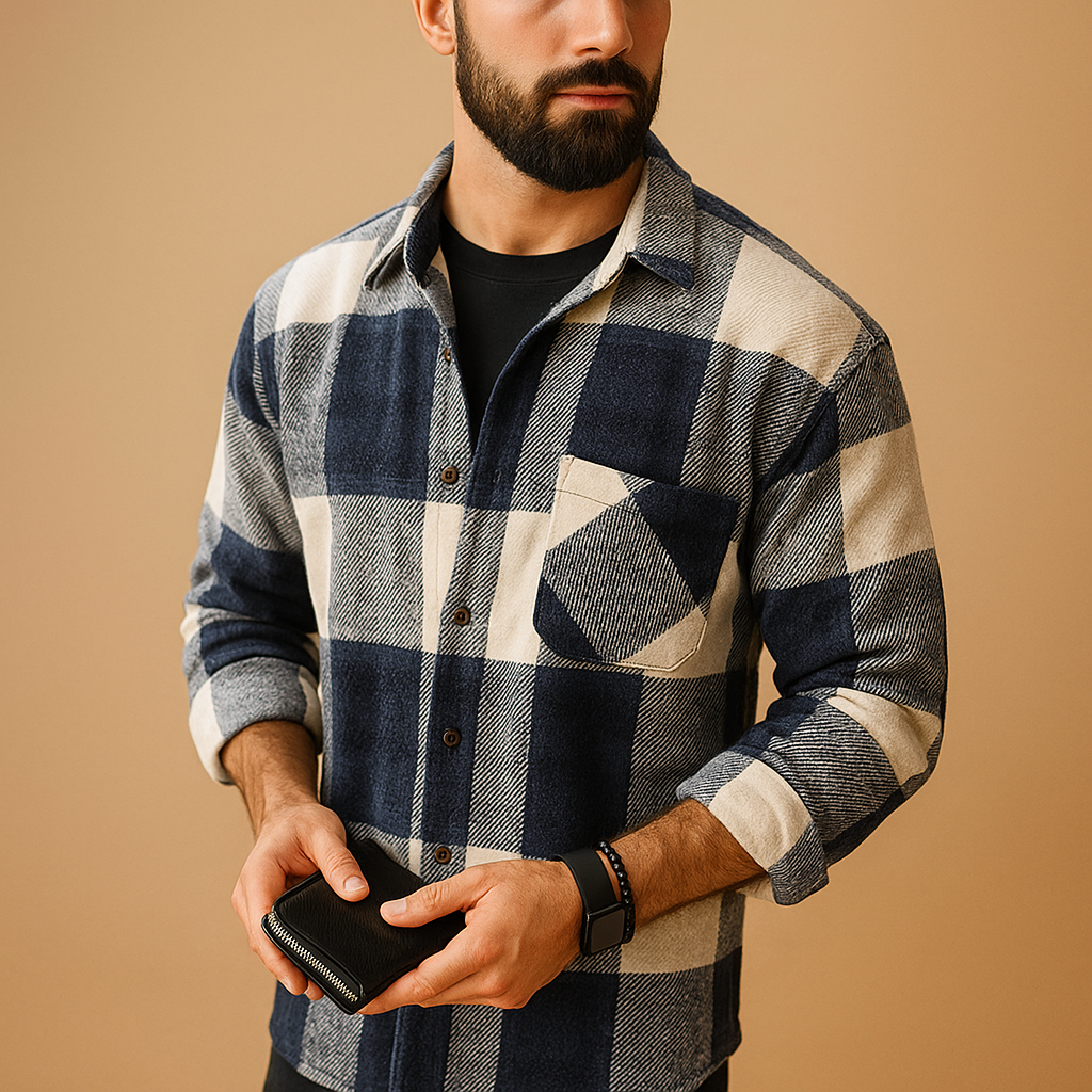 Classic long sleeve shirt for men with a clean solid design and comfortable fit, ideal for work, casual wear, and modern everyday outfits.