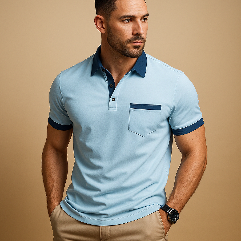 Classic short sleeve polo shirt for men with a comfortable fit and timeless design, ideal for casual outfits and smart casual everyday wear.