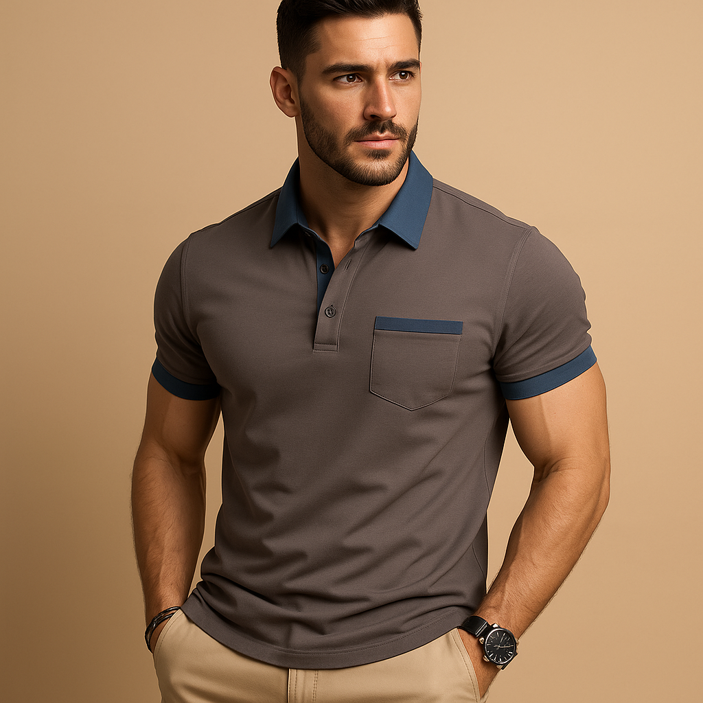 Classic short sleeve polo shirt for men with a comfortable fit and timeless design, ideal for casual outfits and smart casual everyday wear.