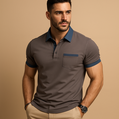Classic short sleeve polo shirt for men with a comfortable fit and timeless design, ideal for casual outfits and smart casual everyday wear.