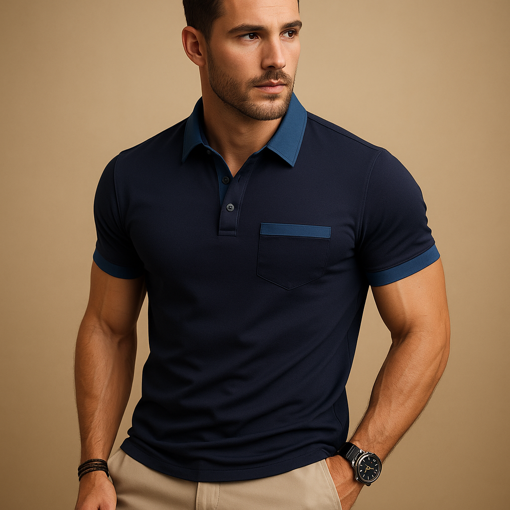 Men's Simple Short Sleeve Polo Tee - VibreMode
