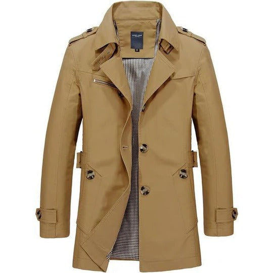 Women's Classic Trench Coat Belted Waist - VibreMode