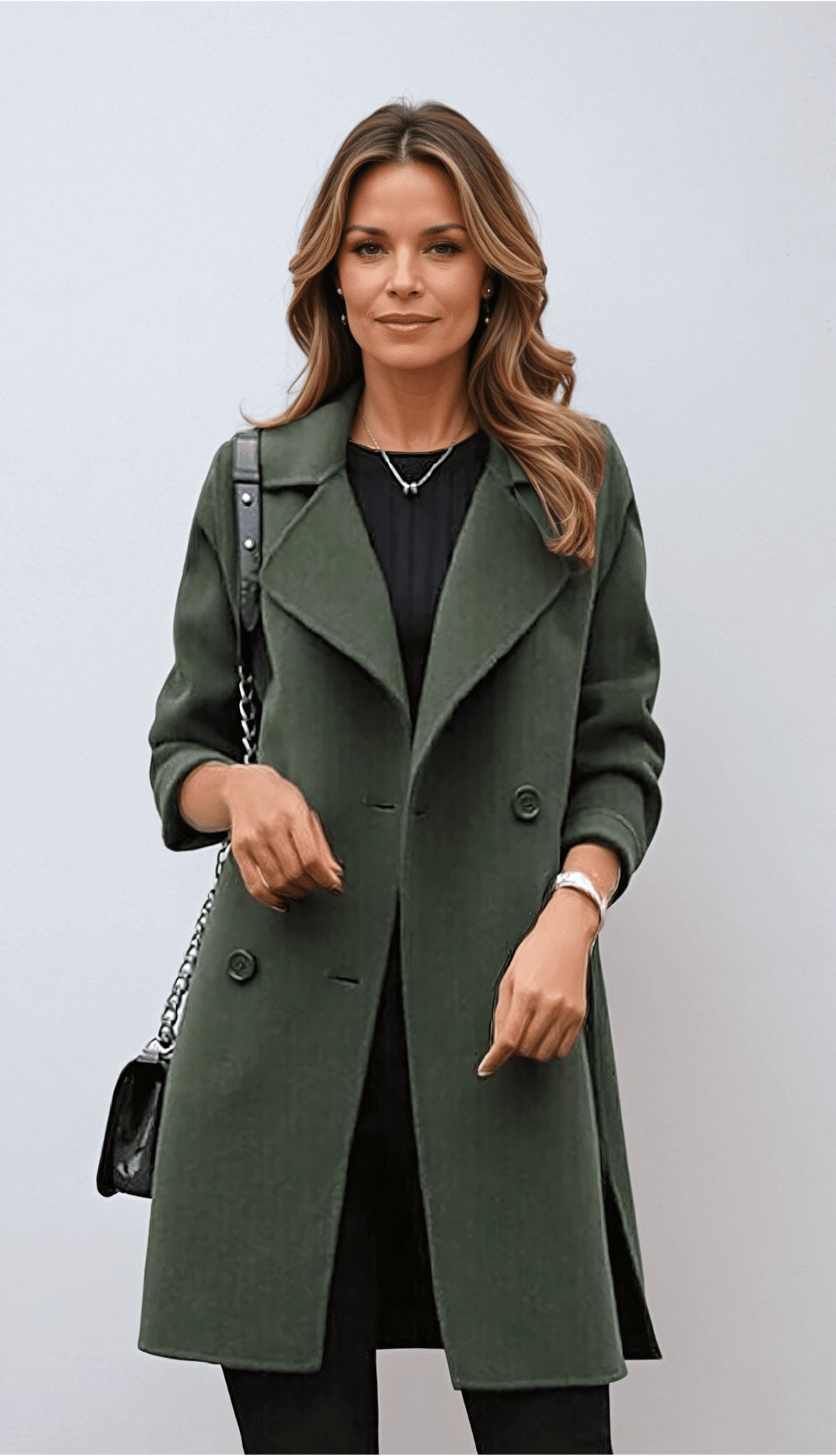 Women's Wool Double-Breasted Coat Classic Warm - VibreMode