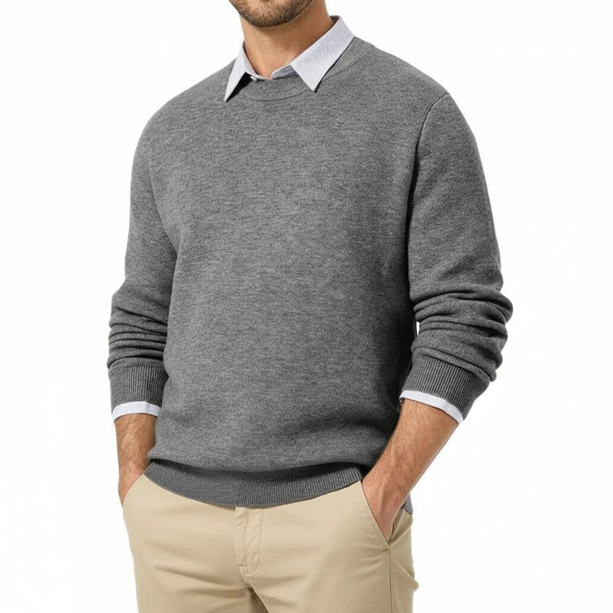 Men's Classic Crew Neck Sweater - VibreMode