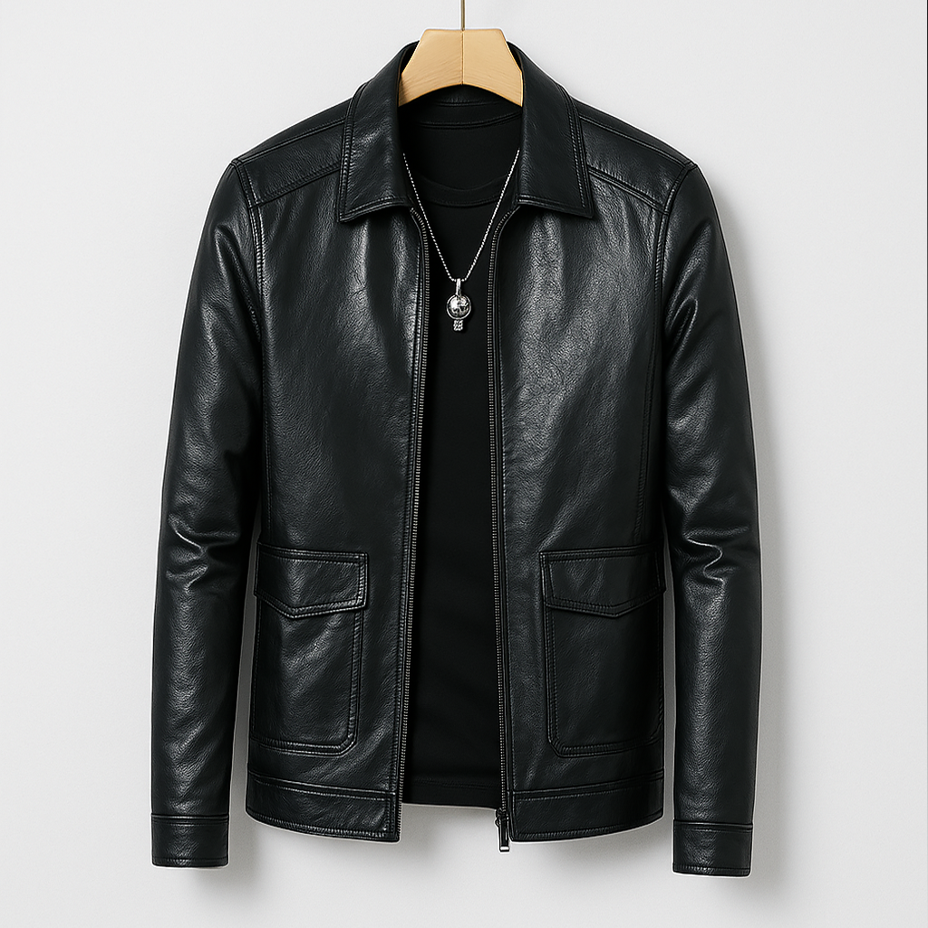 Genuine Brown Leather Coat