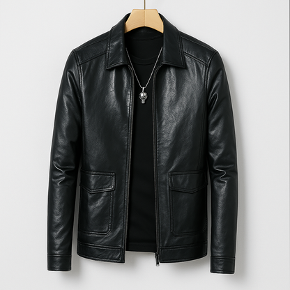 Genuine Brown Leather Coat