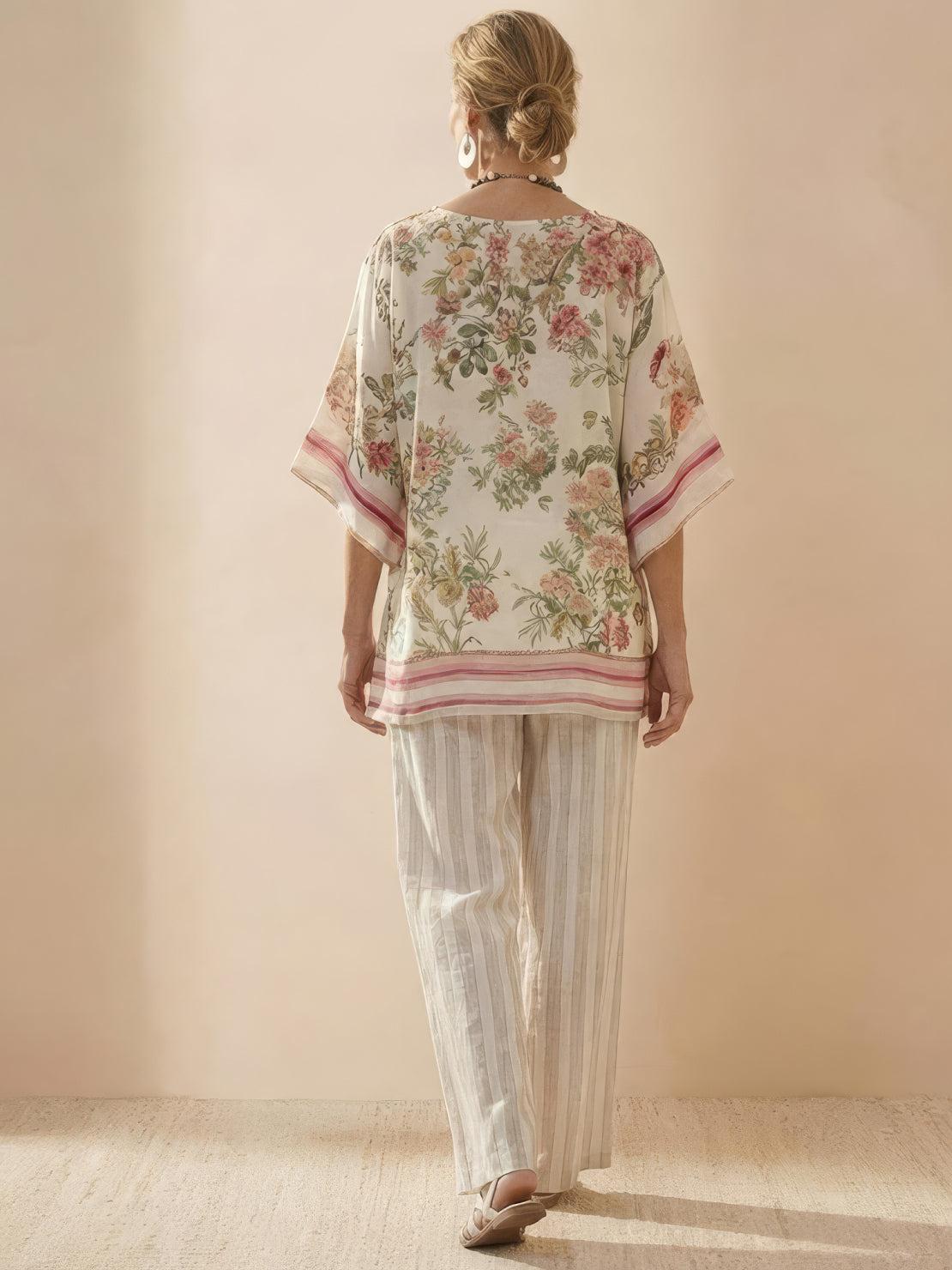 Relaxed Fit Striped Pants and Top 2-Piece Outfit
