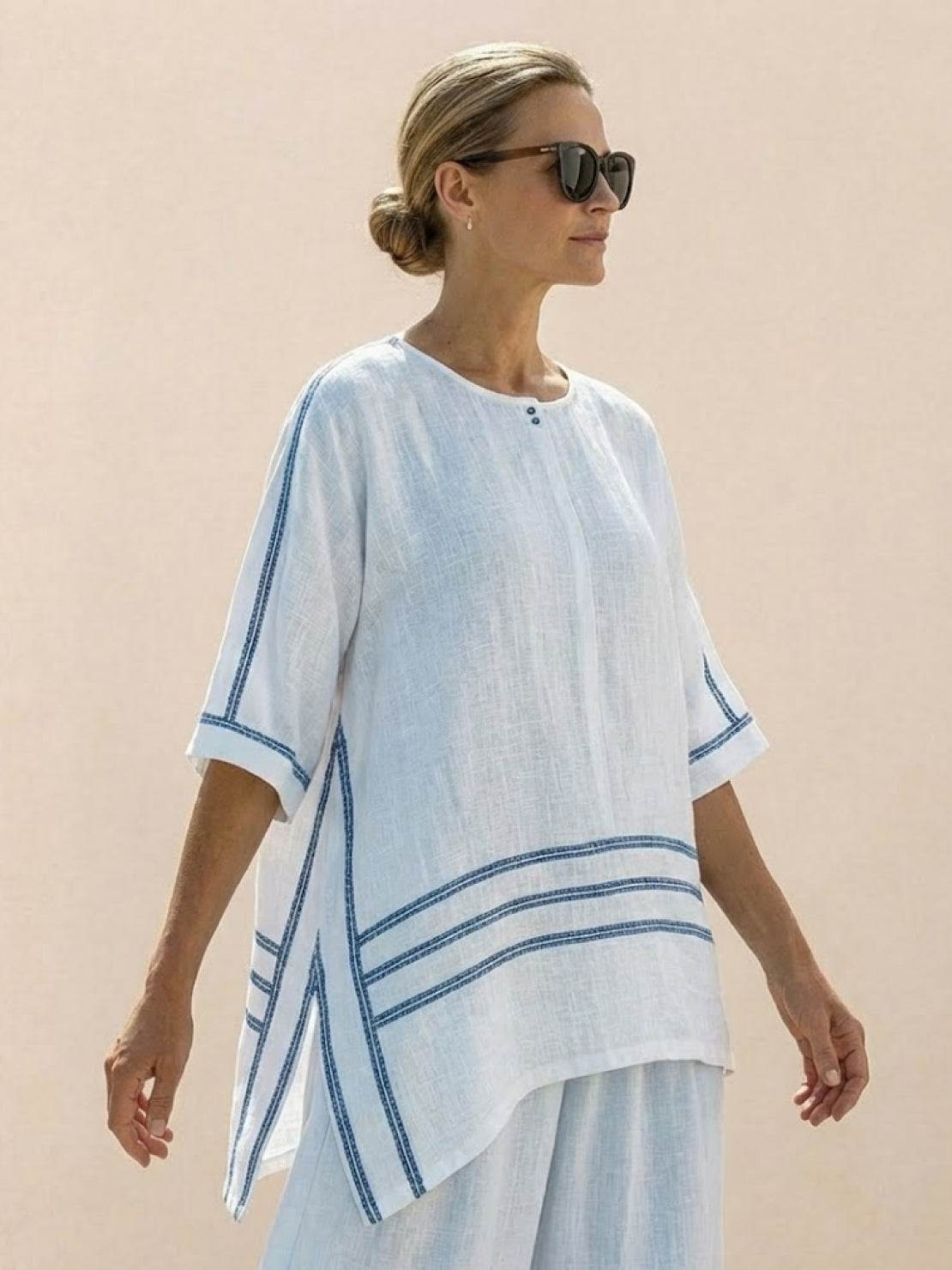 Relaxed Fit Striped Pants and Top 2-Piece Outfit