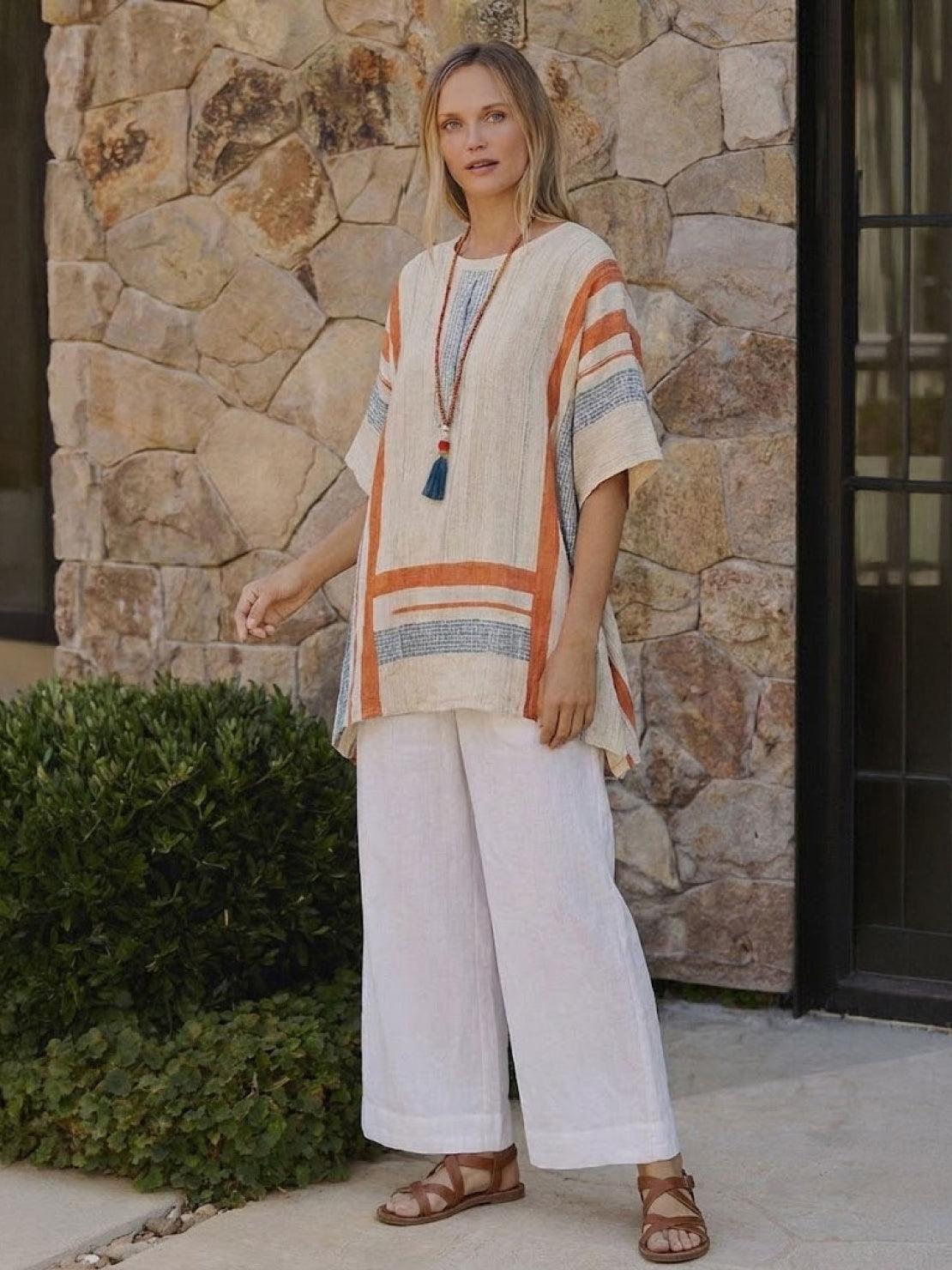 Relaxed Fit Striped Pants and Top 2-Piece Outfit