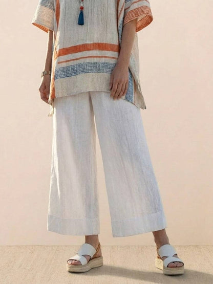 Relaxed Fit Striped Pants and Top 2-Piece Outfit