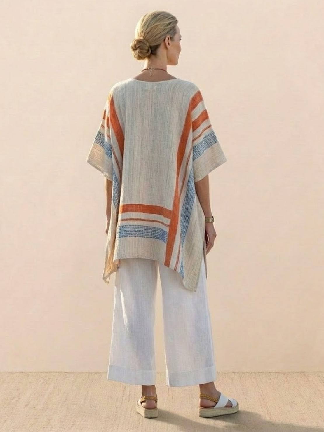 Relaxed Fit Striped Pants and Top 2-Piece Outfit