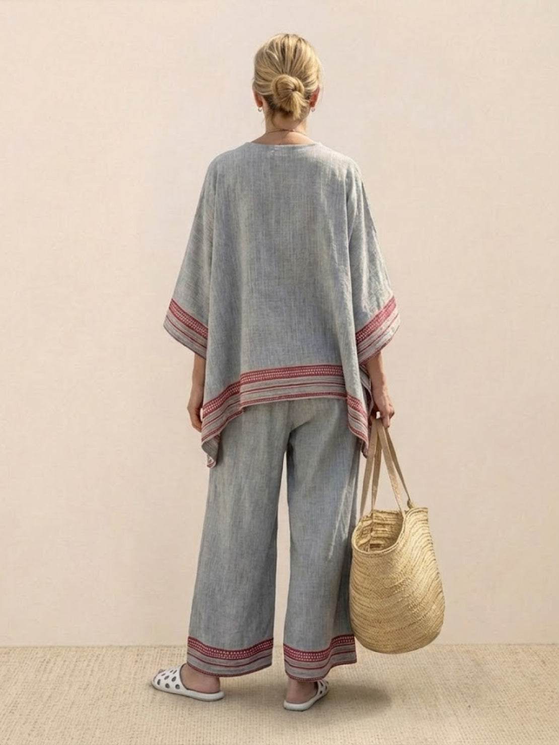 Relaxed Fit Striped Pants and Top 2-Piece Outfit