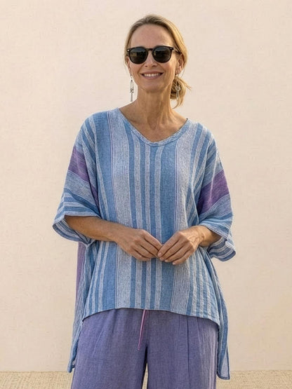 Relaxed Fit Striped Pants and Top 2-Piece Outfit