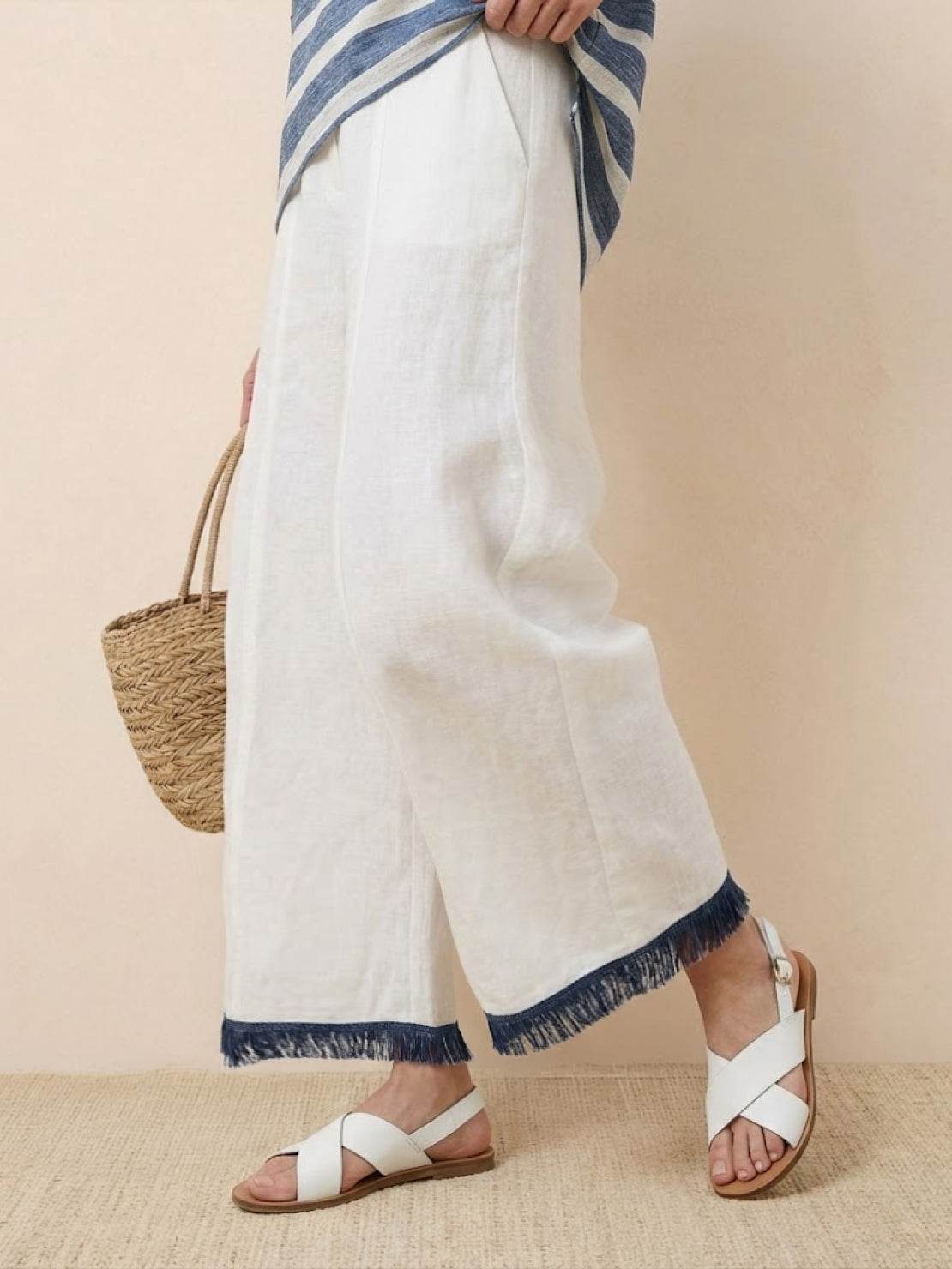 Relaxed Fit Striped Pants and Top 2-Piece Outfit