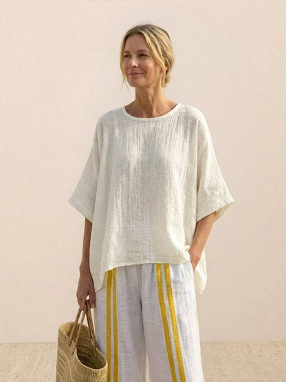 Relaxed Fit Striped Pants and Top 2-Piece Outfit