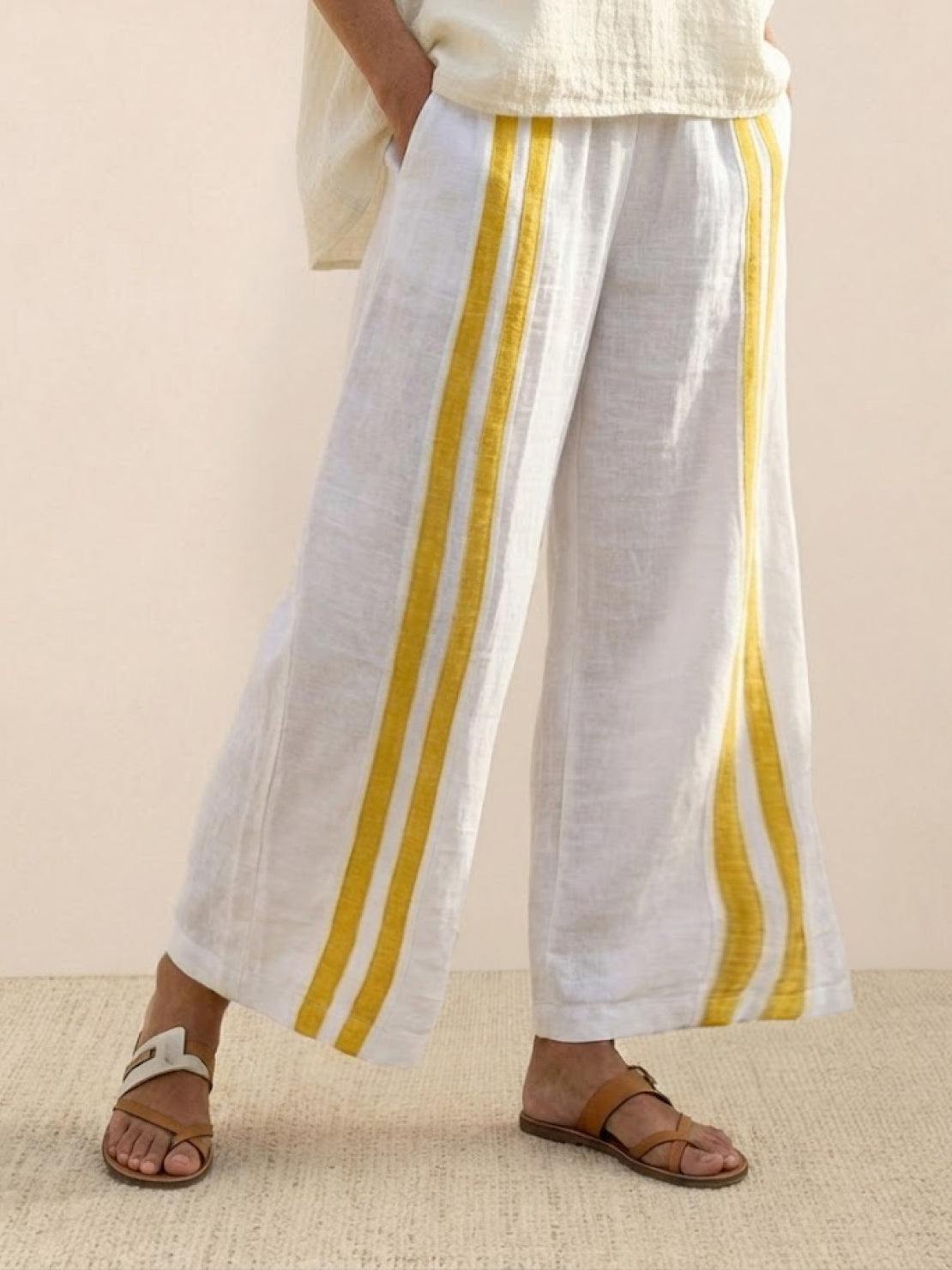 Relaxed Fit Striped Pants and Top 2-Piece Outfit