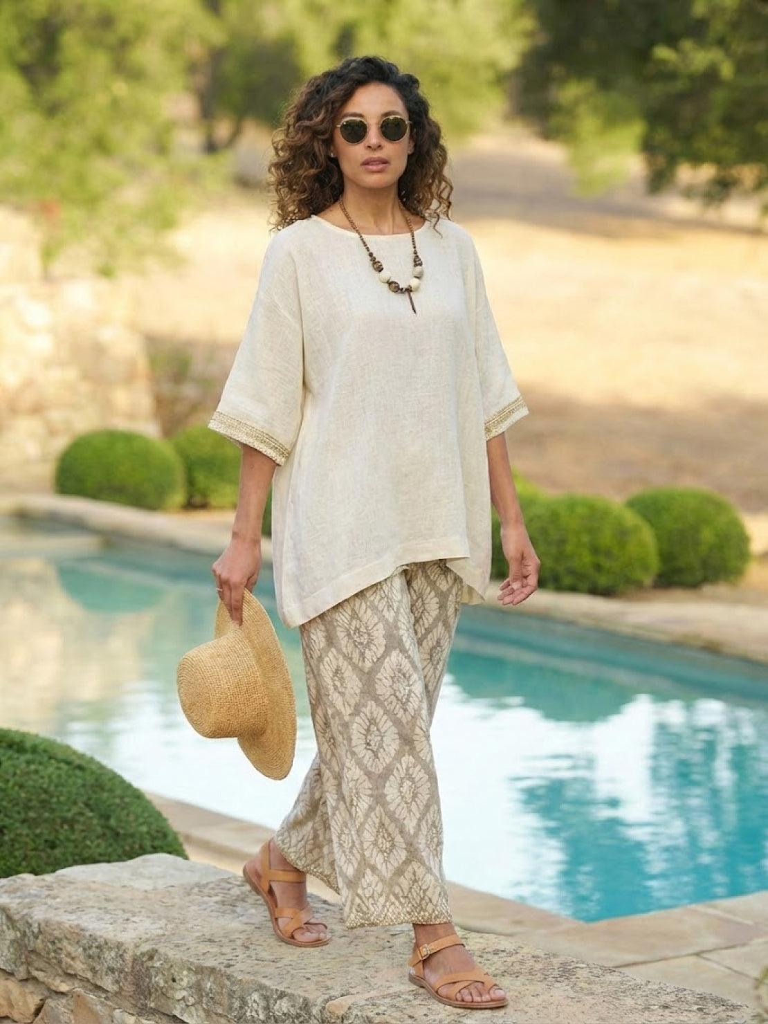 Relaxed Fit Striped Pants and Top 2-Piece Outfit