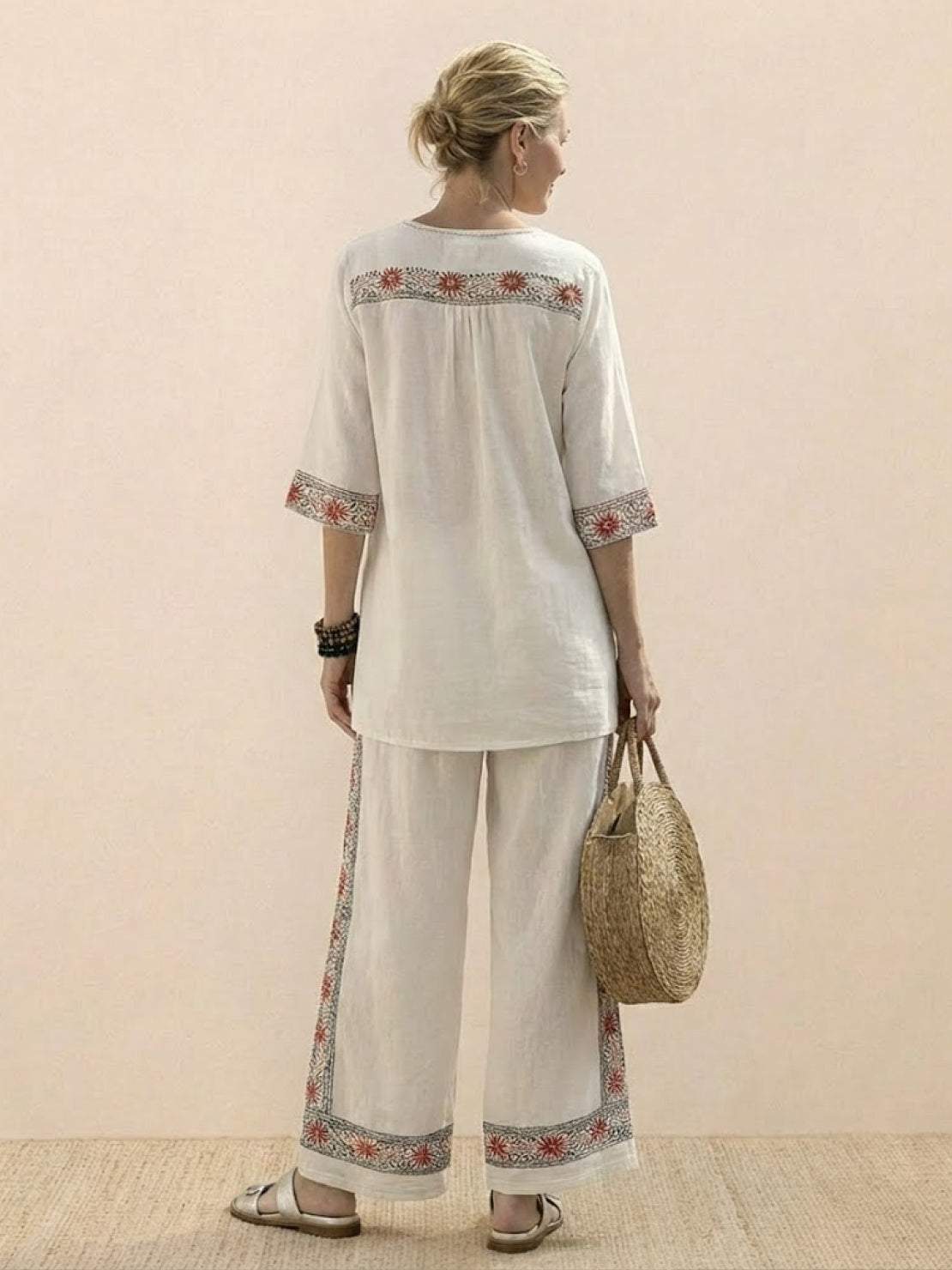 Relaxed Fit Striped Pants and Top 2-Piece Outfit