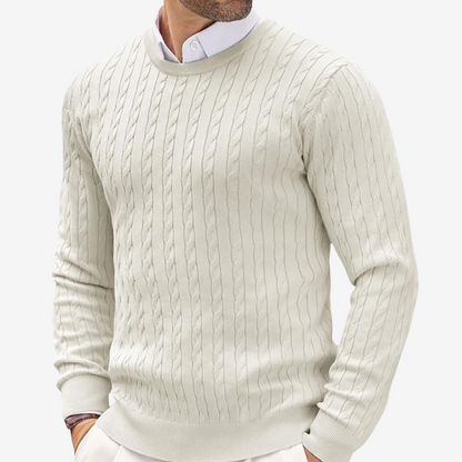 Image of Cody | Men's Crew Neck Cable Knit Sweater