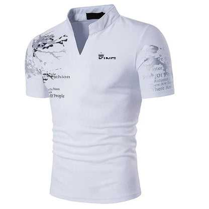Image of Cole | Men's Slim Fit V-Neck Polo Shirt