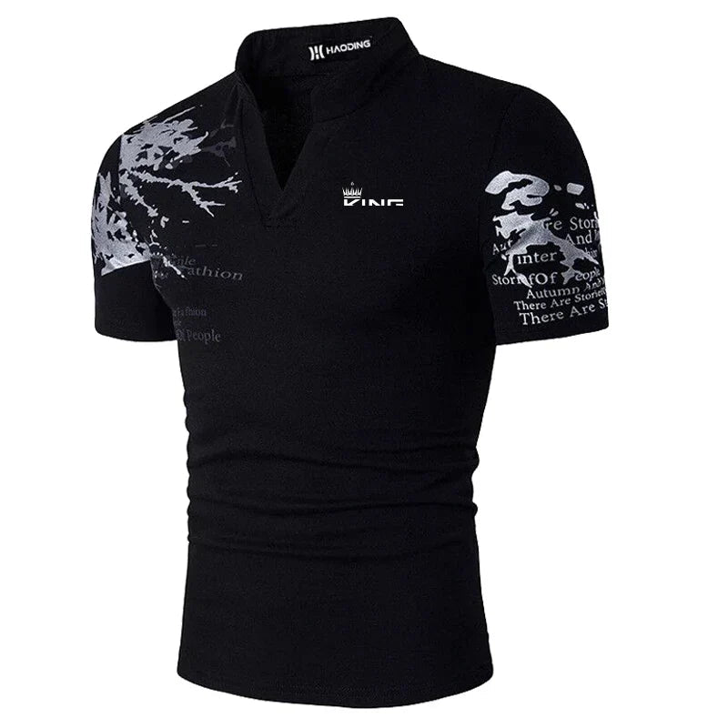 Image of Cole | Men's Slim Fit V-Neck Polo Shirt
