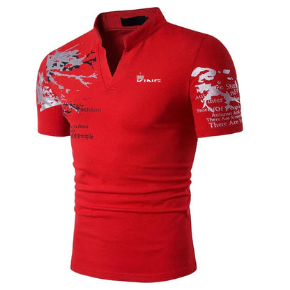 Image of Cole | Men's Slim Fit V-Neck Polo Shirt