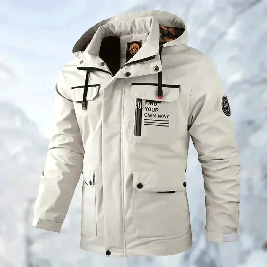 Men's Waterproof Windbreaker Hooded Jacket
