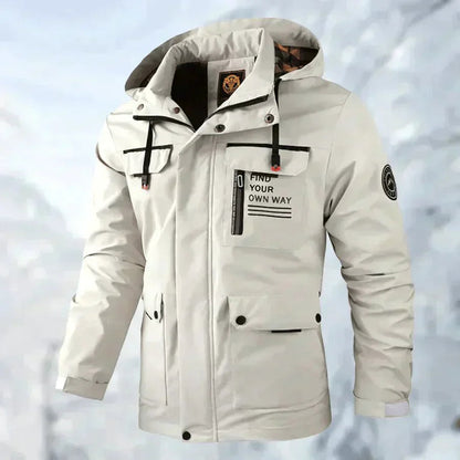 Men's Waterproof Windbreaker Hooded Jacket