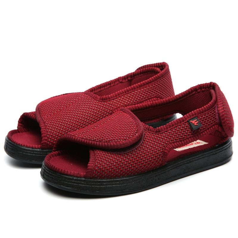 Comfortable Wide Fit Red Sandals - VibreMode
