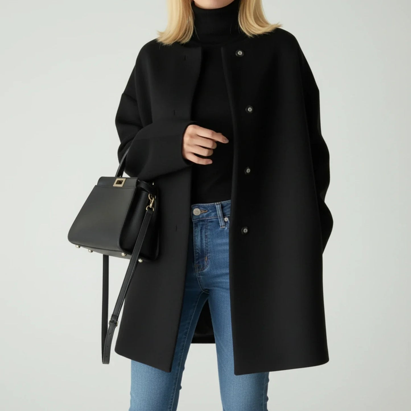 Women's A-Line Collarless Jacket - VibreMode