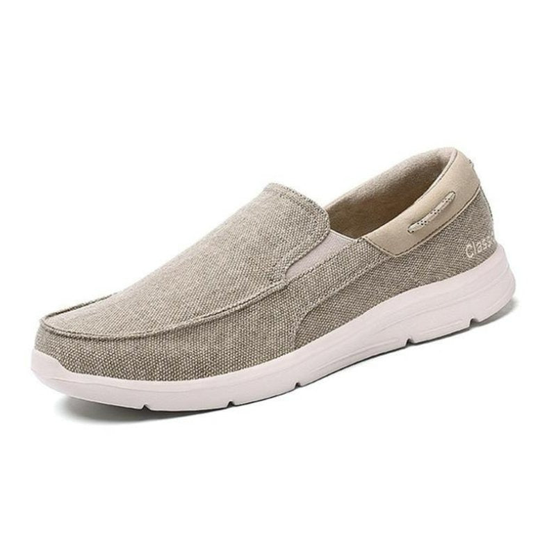 Soft Slip On Comfort Loafers - Khaki - VibreMode