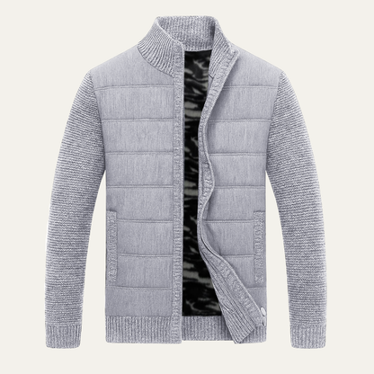 Men's Padded Zip Up Sweater Jacket - VibreMode