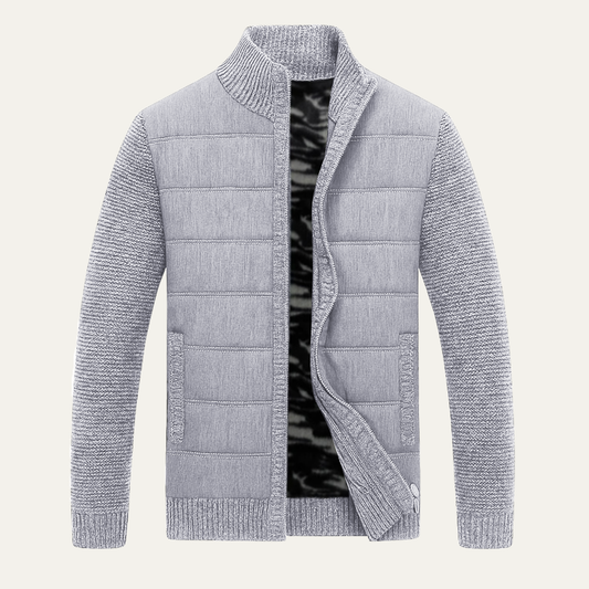Men's Padded Zip Up Sweater Jacket - VibreMode