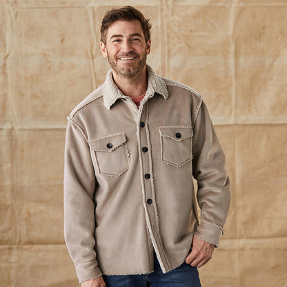 Image of Connor | Men's Sherpa Collar Button-Down Jacket