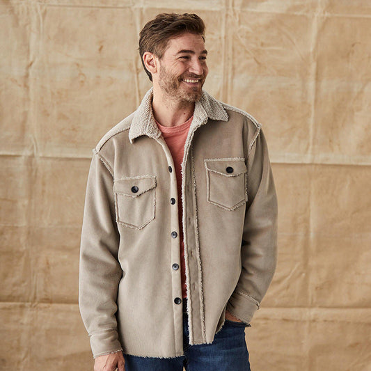 Men's Sherpa Collar Button Down Jacket - VibreMode
