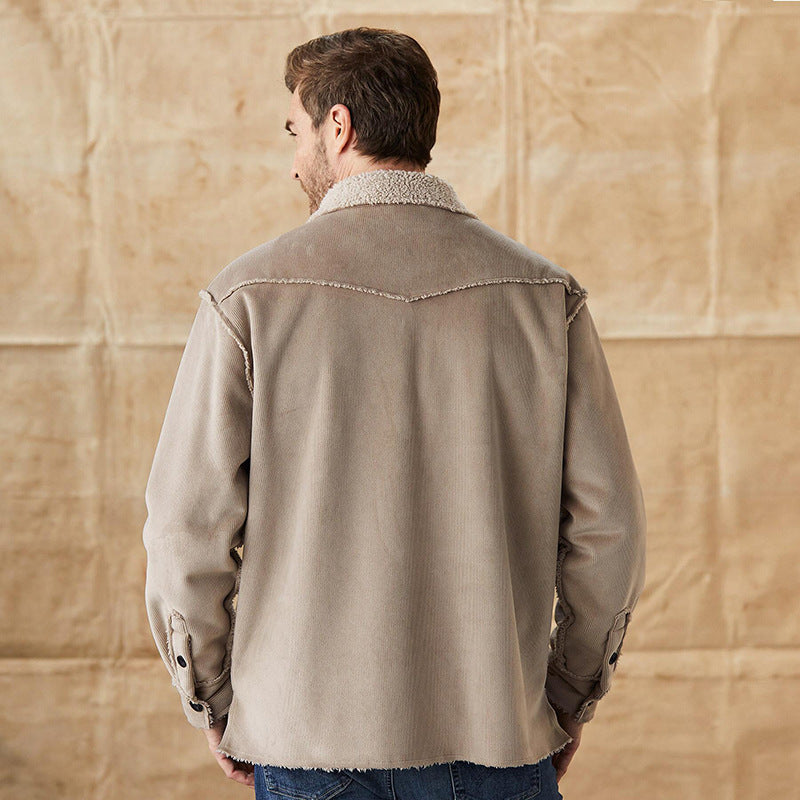 Image of Connor | Men's Sherpa Collar Button-Down Jacket