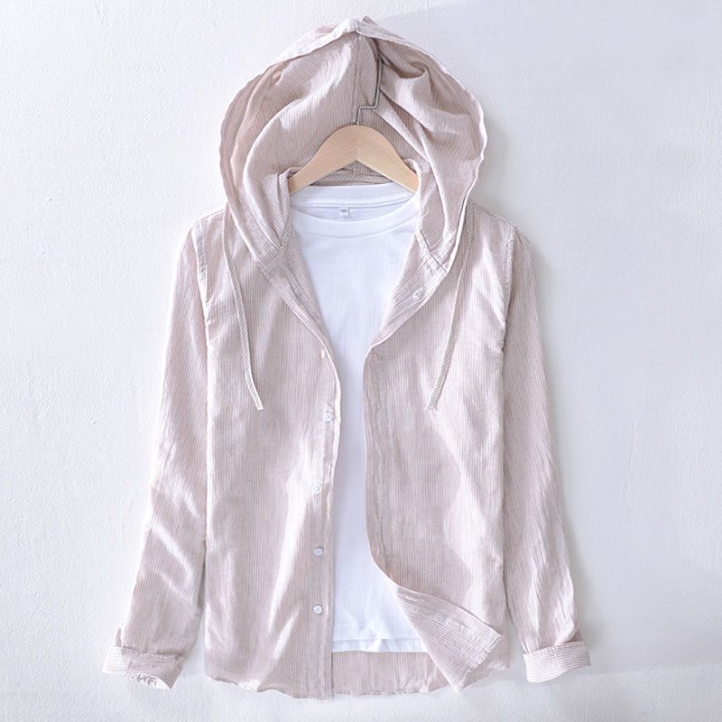 Image of Conrad | Men's Hooded Long Sleeve Button-Down Shirt