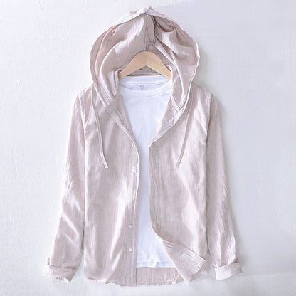 Image of Conrad | Men's Hooded Long Sleeve Button-Down Shirt