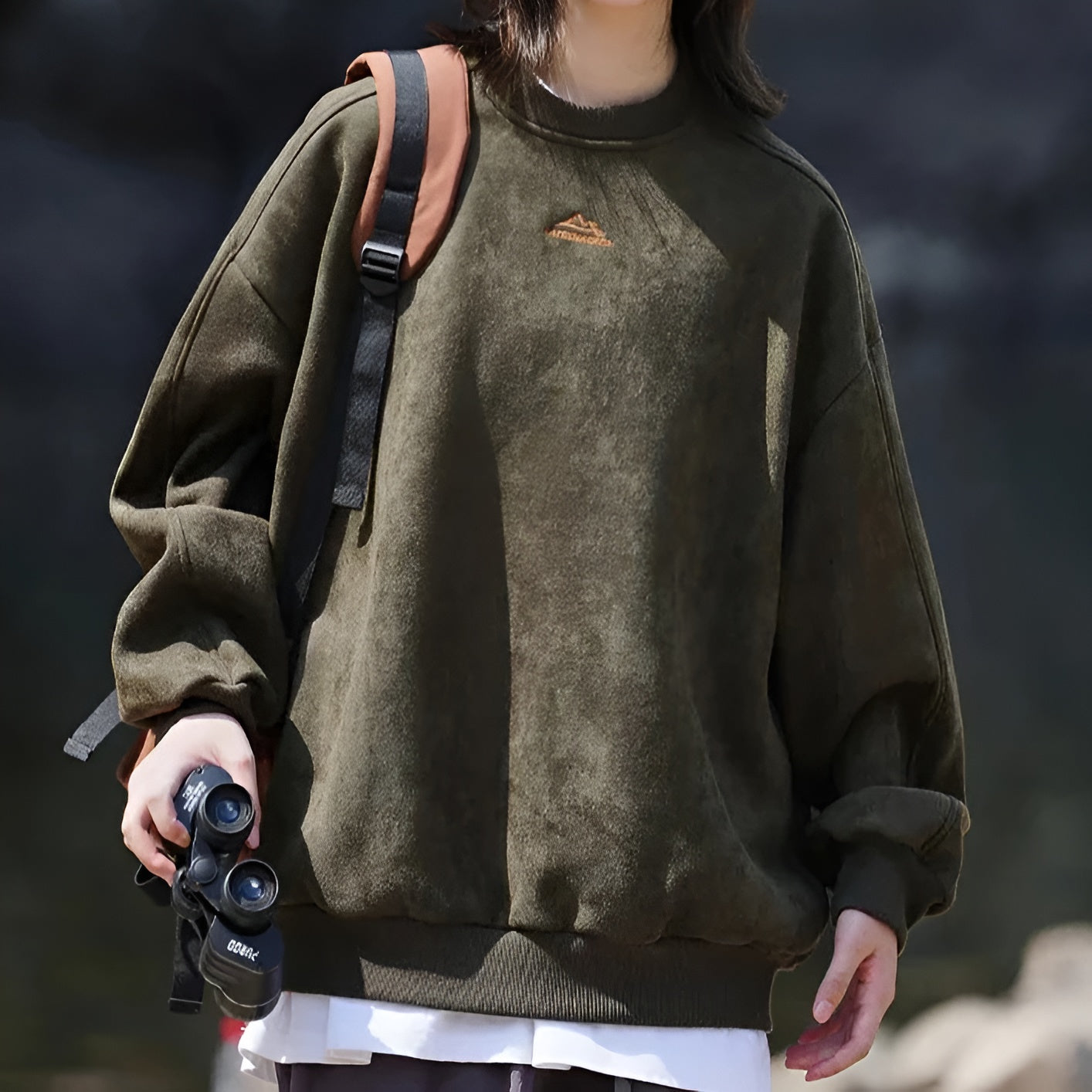 Image of Conrad | Unisex Oversized Suede Pullover