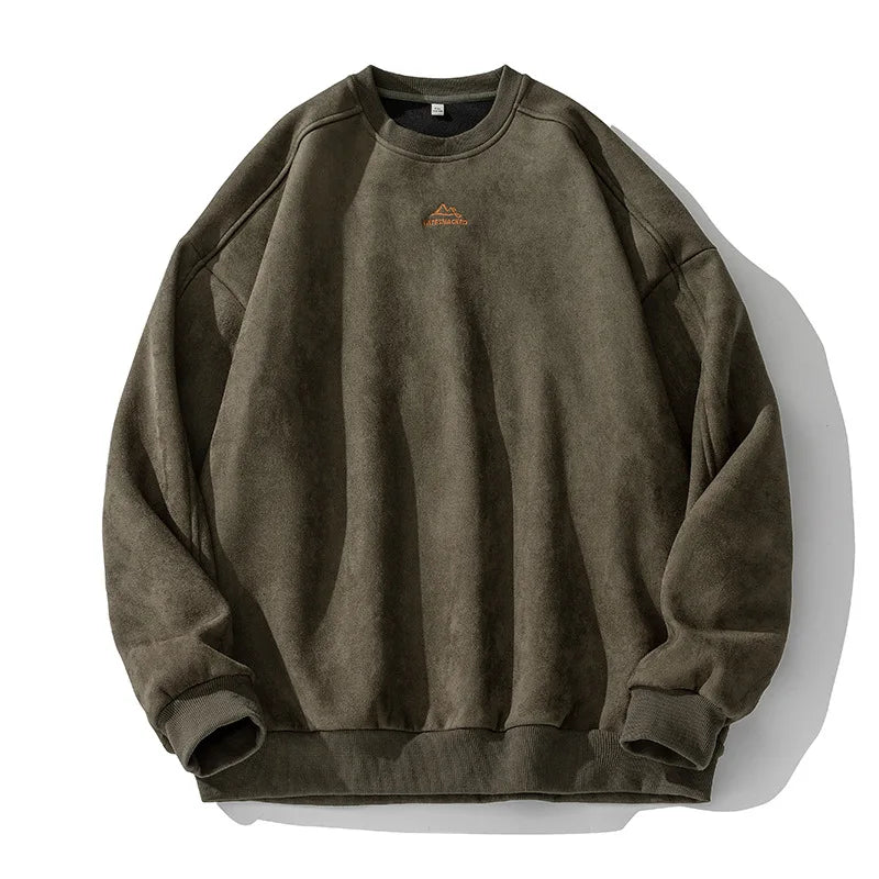 Men's Suede Oversized Pullover - VibreMode